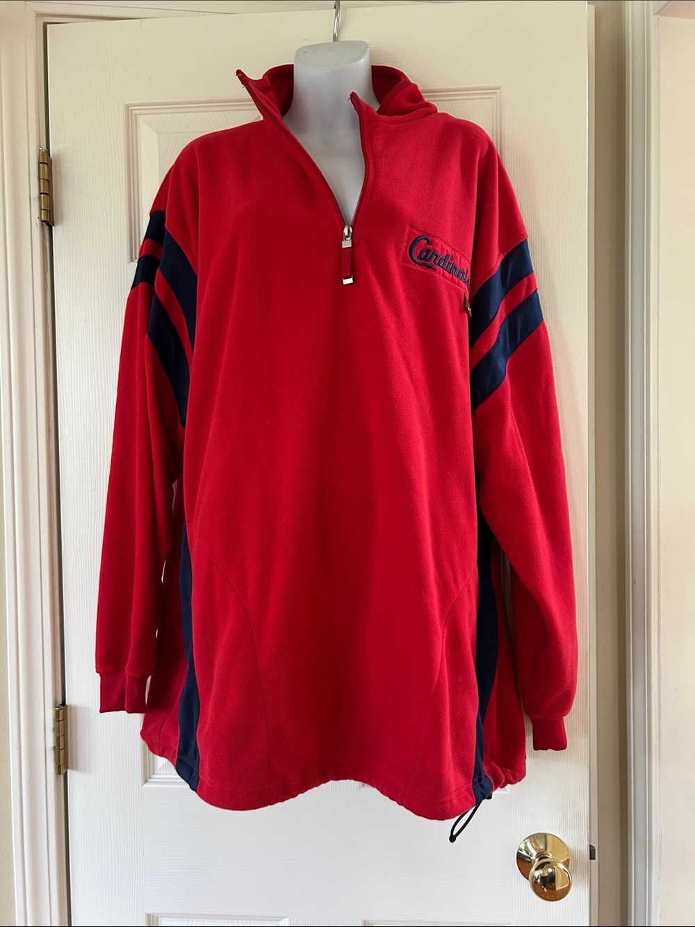 Lee Red and Navy Quarter-Zip Pullover